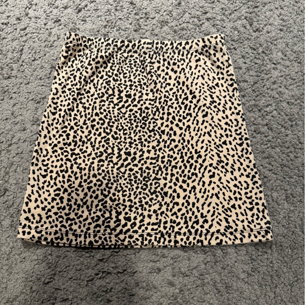 SHEIN Cream and Black Mini Skirt